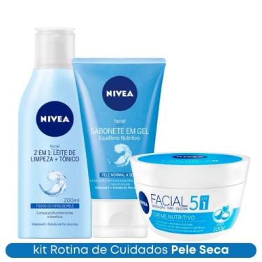 Imagem de Kit Leite de Limpeza 2 em 1 + Sabonete Equilibrio Nutritivo + Creme Nu