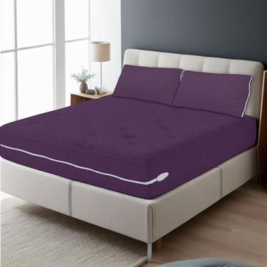 Imagem de Kit Capa Para Colchão King Size + 2 Capas de Travesseiro (Fronha) 50x7