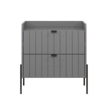 Imagem de mesa de cabeceira com gaveta cinza para quarto moriah 60cm - Aprire Mó