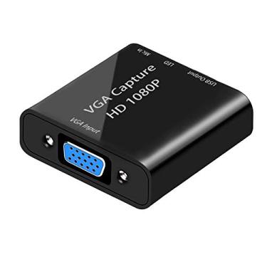 Imagem de Placa de captura de vídeo, adaptador de captura VGA para USB com entrada de microfone, adaptador de vídeo HD 1080p, para transmissão ao vivo, laptops, monitores, videoconferência e jogos