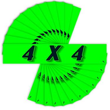 Imagem de Versa-Tags Adesivo de revendedor de carro com slogan de para-brisa adesivo preto e verde-limão, 36,5 cm - 10,1 cm x 10,1 cm