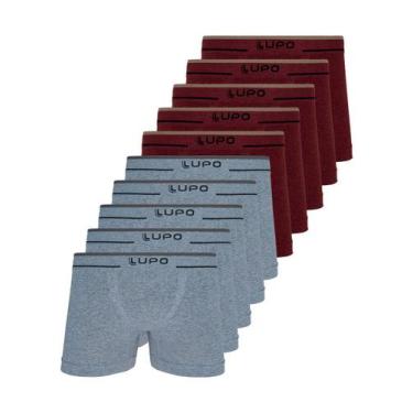 Imagem de Kit com 10 Cuecas Boxer Lupo 733-004 Colorido, Vermelho, GG