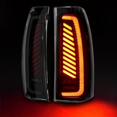 Imagem de Daikokuya Luzes traseiras de LED completas para Chevy Silverado 2003-2006 Conjunto de luz traseira animada, 1 par de luzes traseiras sinal de seta dinâmico fumado, luz de freio, luz de ré (2)