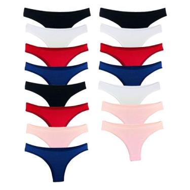 Imagem de Kit 15 Calcinhas Fio Dental Algodão Cotton Básica Lisa Lingerie - Try 