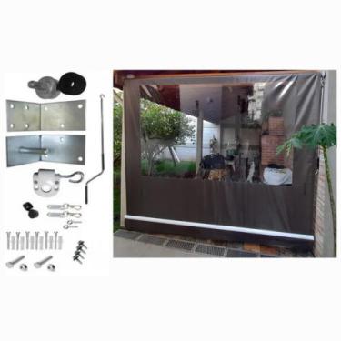 Imagem de Toldo Cortina Retrátil em Alumínio completo: Várias Medidas - Alta res