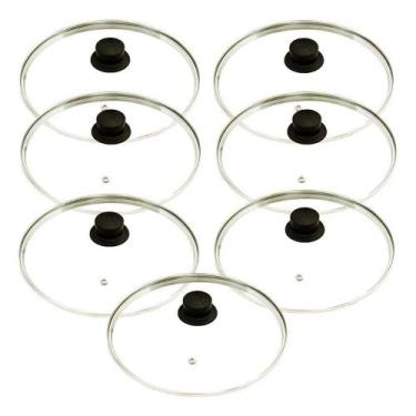 Imagem de Jogo 7 Tampas de Vidro Temperado Para Panelas e Frigideiras - Okayshop