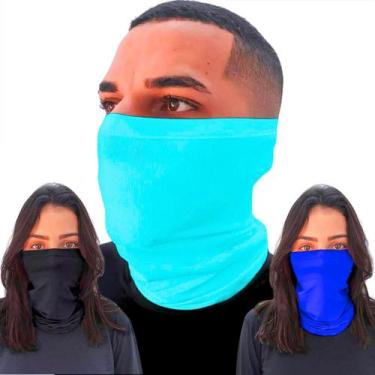 Imagem de Kit 3 Bandanas Proteção Solar Cobre Rosto Pescoço Modelo Tubular Uv Ma