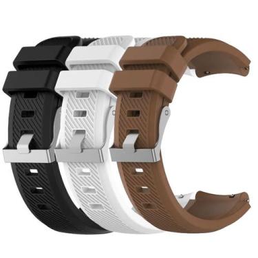 Imagem de Kit 3 Pulseiras 22mm para GTR4 A2166 - Estilo no Pulso, Preto, Marrom,