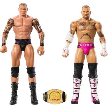 Imagem de Mattel WWE Main Event Championship Showdown 2-Pack Action Figures & Accessory, Series #19 CM Punk vs Randy Orton Collectible Set