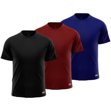 Imagem de Kit 3 Camiseta Masculina Lisa Proteção UV +50 Segunda Pele Térmica Vár