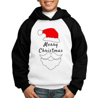 Imagem de Moletom Infantil Merry Christmas - Foca na Moda, Branco, Preto, 6