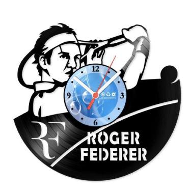 Imagem de Relógio De Parede Disco Vinil Celebridades - Roger Federer - VCE-018 -