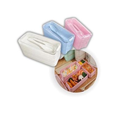Imagem de Pote Marmita 900ML Ecológica Fitness Lunch Box 3 Andares - 900ml - INO