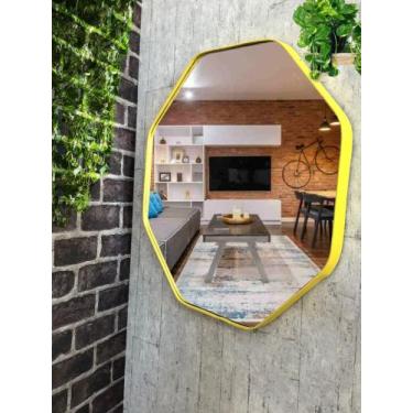 Imagem de Espelho Lavabo Sextavado sem Alça 60 cm - UniVendas, Amarelo