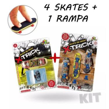Imagem de Kit com skates de dedo com obstáculos mini skate com rampa brinquedo r