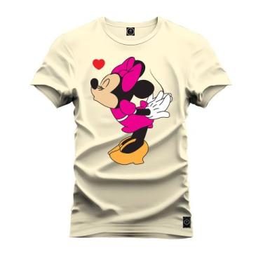 Imagem de Camiseta 100% Algodão Confortável Premium Estampada Minnie Beijinho - 