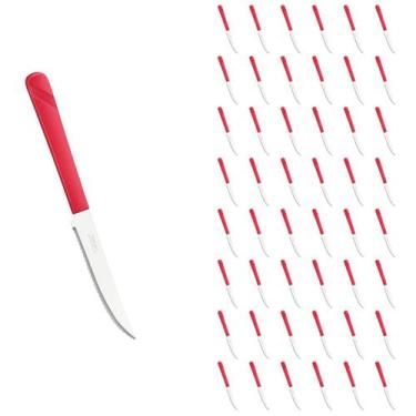 Imagem de Conjunto 48 Facas Linha Luna Vermelho Aço Inox Plástico - Taumer, Luna