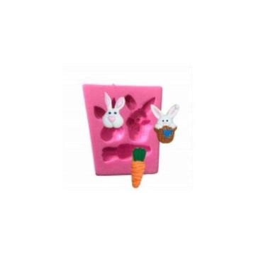 Imagem de Molde de Silicone Coelho e Cenoura P35 Molds Planet Rizzo Confeitaria
