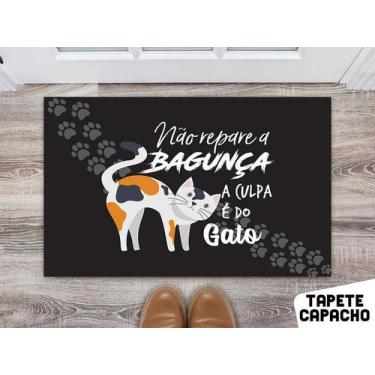 Imagem de tapete para cozinha 60x40cmNão Repare a bagunça a culpa é do gato - De