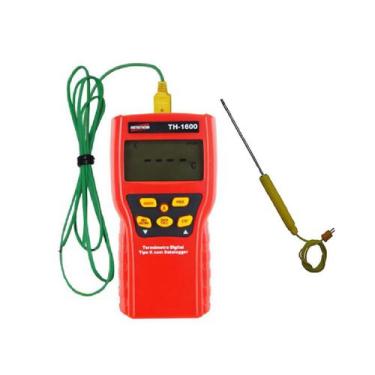 Imagem de Kit Termômetro Digital Sensor Tipo K Superfícies Datalogger Manual Th-