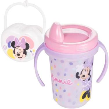 Imagem de Kit Minnie Copo Treinamento Transição Bebe Porta Chupeta - Plasutil