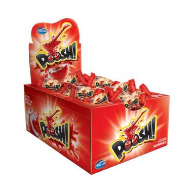 Imagem de Chiclete Poosh Morango - Arcor - Caixa c/40 und
