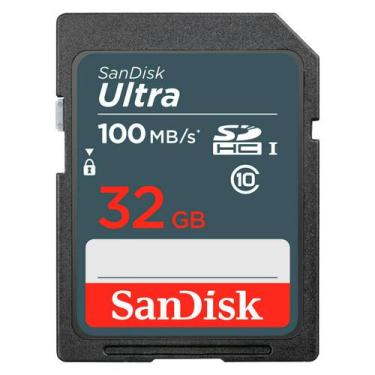 Imagem de Cartao de Memoria SD Sandisk C10 32GB 100MBS SDHC Ultra - (SDSDUNR-032