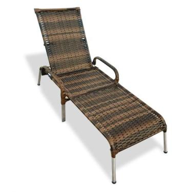 Imagem de Espreguiçadeira Piscina Reclinável Alumínio Fibra Sintética Madrid - M