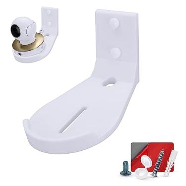 Imagem de Suporte de parede inclinado para monitor de bebê e câmera de segurança para Wyze, Wansview, Blink, TP Link, Ring e mais, adesivo e montagem aparafusada, suporte fácil de instalar, reduz pontos cegos e