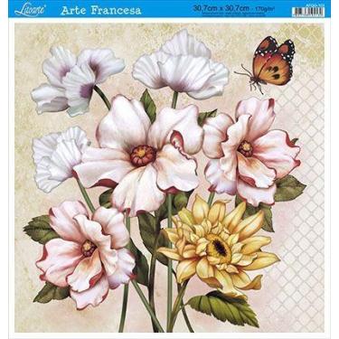 Imagem de Decoupage Arte Francesa Quadrado G Flores AFQG-103 Litoarte