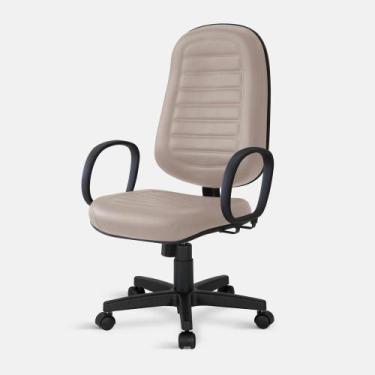Imagem de Cadeira Presidente Belluno Giratória Relax com Braços Bege - Flex Cade
