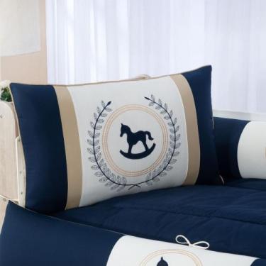 Imagem de Kit enxoval para berço 504 cavalinho marinho luxo com babado berço - M