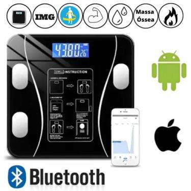Imagem de Balança Profissional Bioimpedância Vidro Preto Com App Bluetooth - LIP