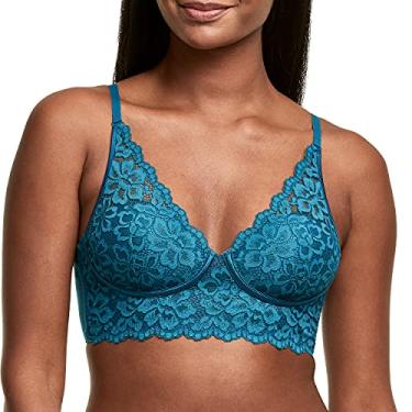 Imagem de Maidenform Sutiã sem fio conversível de renda Pure Comfort DM1188, Petro, azul-petróleo, 38B