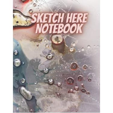 Imagem de Sketch Here Notebook: New with Robot Abstract Concept Cover Unique Design for artist work ;sketching,doodling,pencil or crayons drawing, designing ... interior: Let you creative drawing talk