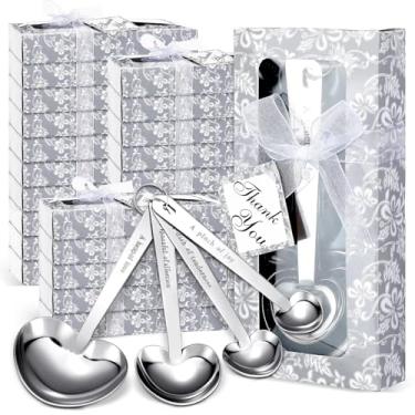 Imagem de Lanties Conjunto de 25 colheres medidoras em forma de coração, colheres de medida de aço inoxidável para chá de panela, presente de casamento, chá de bebê, lembranças de festa de aniversário para