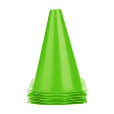 Imagem de Cones de futebol para treinamento, 6 unidades de pequenos cones de trânsito Cones esportivos para treinamento esportivo Cones infantis para jogos externos Marcadores de quintal de (Green)