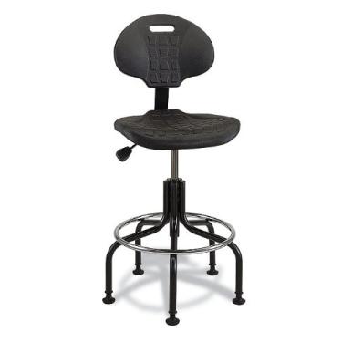 Imagem de Cadeira de poliuretano Bevco 7000-Black, preto, altura do assento 40,6 cm - 53,3 cm, base de plástico reforçado preto