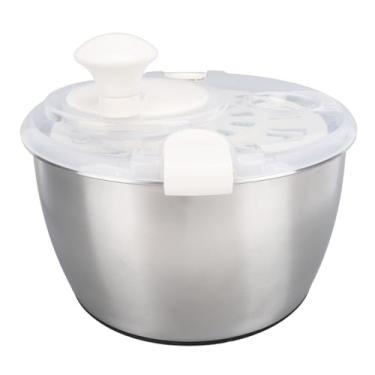 Imagem de Secador de Vegetais, 5l Multifuncional de Aço Inoxidável, Girador de Salada, Alface Com Tampa, Tigela de Drenagem, Escorredor para Cozinha Doméstica