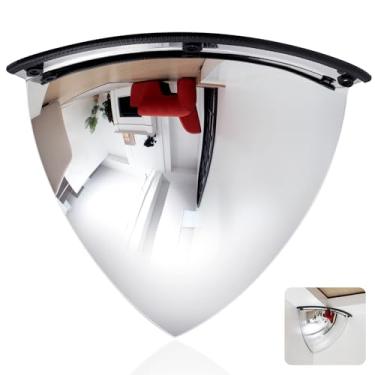 Imagem de Suzile 1 espelho cúpula de quarto espelho de segurança de alto ângulo de visão espelho de segurança espelho de canto espelho convexo acrílico para ponto cego (66 cm)