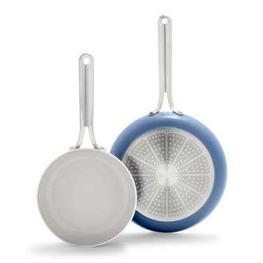 Imagem de GreenPan Nova 20,3 cm e 25,4 cm, conjunto de frigideiras de 2 peças, Oprah's Favorite Things 2024, adequado para indução, sem PFA, não tóxico, cerâmica, antiaderente, lavável na lava-louças e no forno