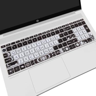 Imagem de Linda capa de teclado para HP ProBook 450 G8 G9 G10 / ProBook 455 G8 G9 G10 /ProBook 650 G8/HP Zbook Power G8 G9, película de teclado de silicone, layout dos EUA, sol e lua