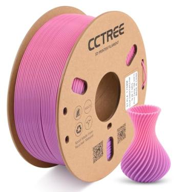 Imagem de CCTREE Impressora 3D PLA (PLA Plus) 1,75 mm Mudança de cor por precisão do filamento de temperatura +/- 0,03 mm 1 kg Peso líquido para impressora 3D Creality K1, Bambu LAB X1, P1, A1 (roxo a rosa)