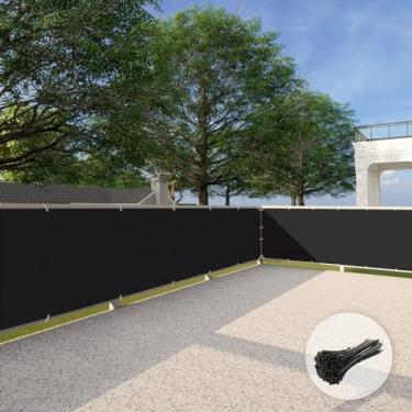 Imagem de Tela de privacidade para deck Patio Paradise de 9,5 x 30,5 cm, perfeita para quintal ao ar livre, varanda, trilhos, jardinagem, cerca, proteção contra trilhos, preto - Personalizado com zíperes