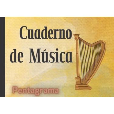 Imagem de Cuaderno de Música: Cuaderno para Notación Musical | Libreta de Pentagramas para Escribir Composiciones Musicales | 6 Pentagramas por Página | 70 ... (21,59x15,24 cm) en Formato Apaisado
