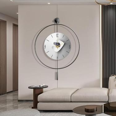 Imagem de Relógio de parede grande, relógio de pêndulo moderno, relógios de parede operados por bateria, relógios de quartzo decorativos silenciosos sem tique-taque para sala de estar, cozinha, escola, quarto,