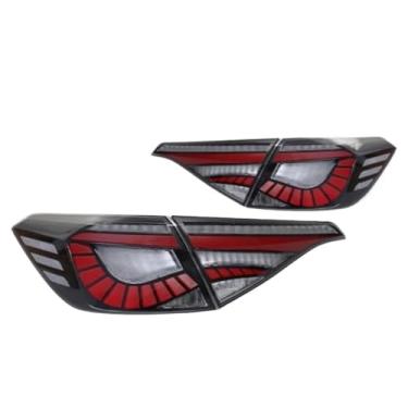 Imagem de Luzes de carro compatíveis com Civic 2021-2022 LED luz traseira sedan animação lâmpada traseira DRL sinal dinâmico automotivo(Smoke Red)
