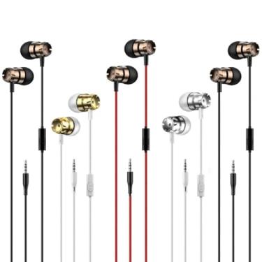 Imagem de Fones de ouvido Geeboy pacote com 5 fones de ouvido intra-auriculares microfone 3,5 mm eletrônicos fones de ouvido com fio (fones de ouvido/fones de ouvido/fone de ouvido) para smartphones iOS e Android, laptops, jogos, Chromebook