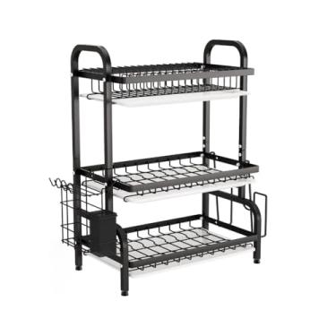Imagem de Escorredor De Louça organizador de 3 andares de Aço Carbono Inoxidável