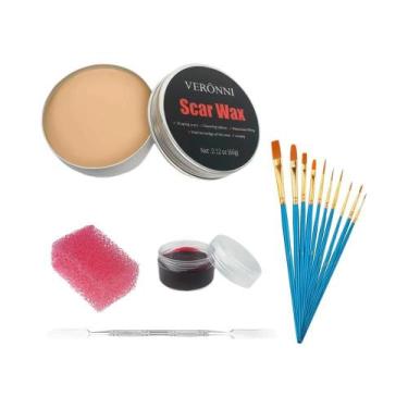 Imagem de Kit de Maquiagem SFX de 12 Cores para Halloween - Pintura Corporal, Fa